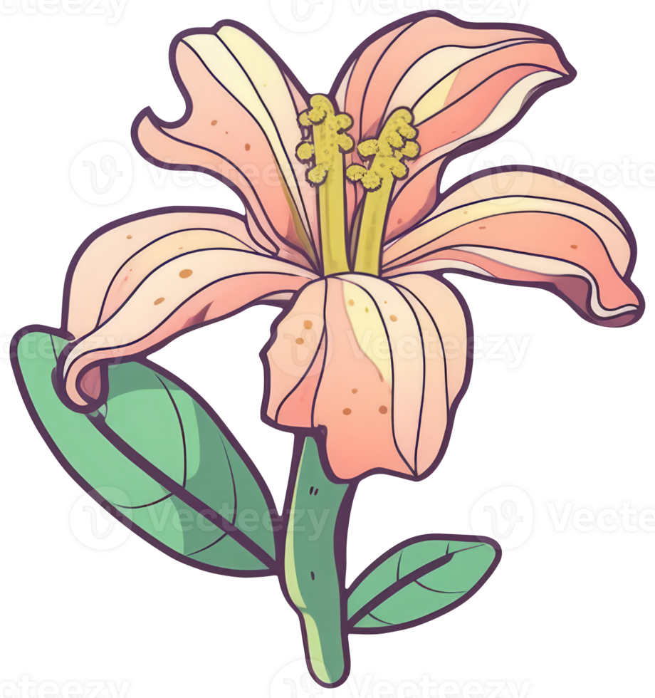 Flower sticker transparent illustration. . png