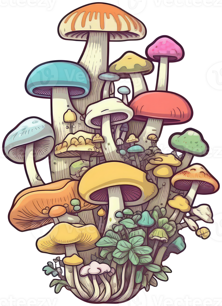 Mushroom sticker transparent illustration. . png