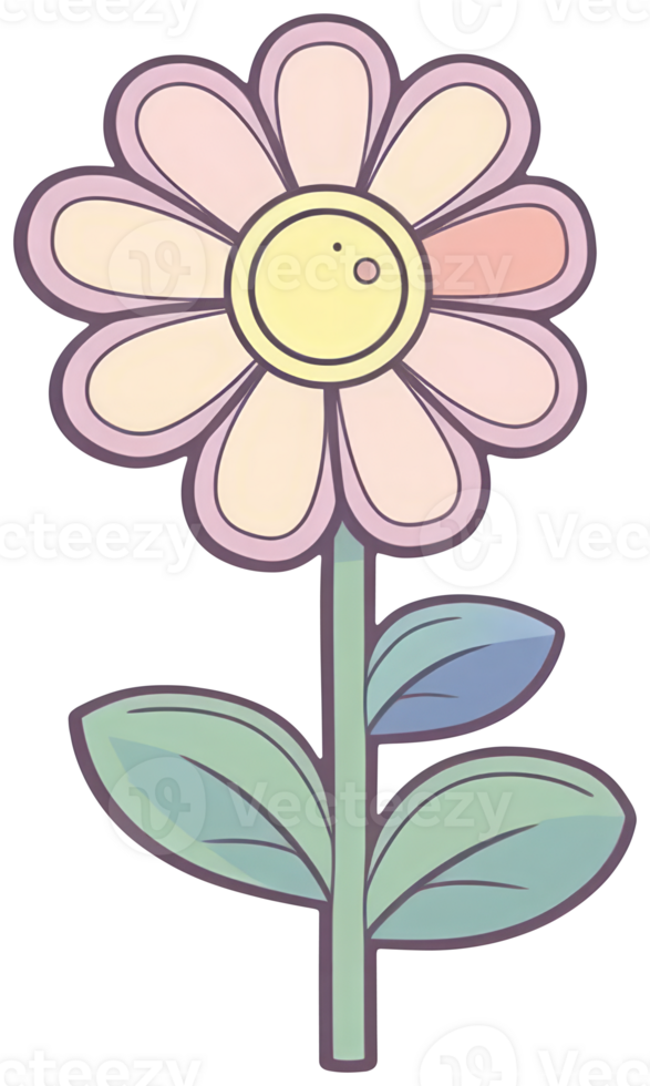 Flower sticker transparent illustration. . png