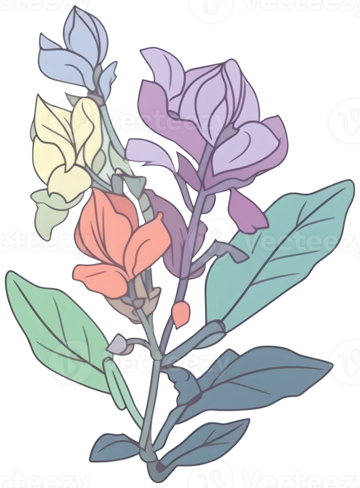 Flower sticker transparent illustration. . png