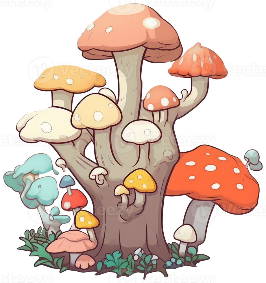 Mushroom sticker transparent illustration. . png