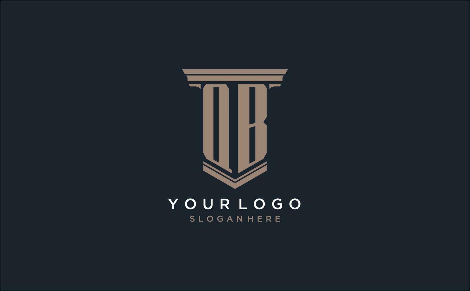 QB initial logo with pillar style, luxury law firm logo design ideas vector