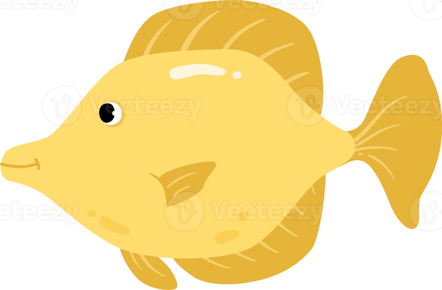 Underwater Yellow Fish Animal Cartoon World png