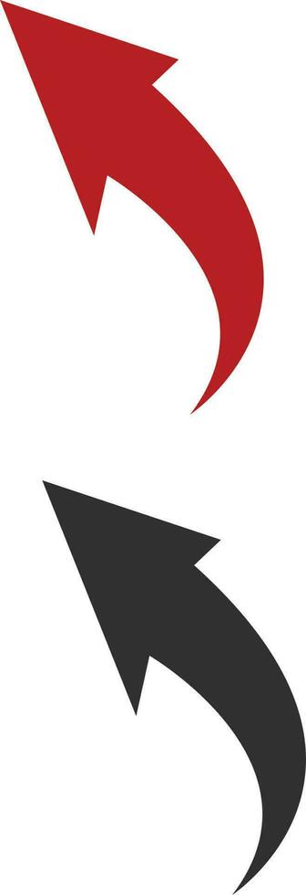 Set of direction arrows red and black vector