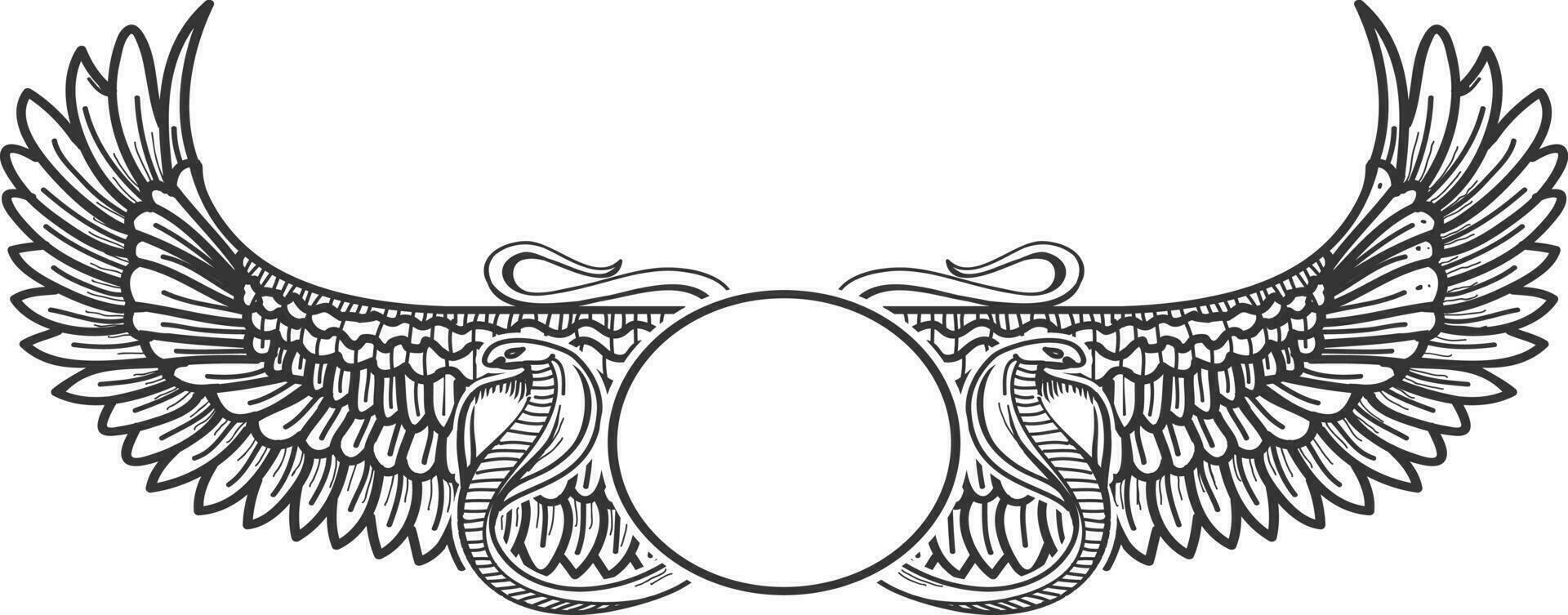 Ancient Egyptian Wings Sign vector