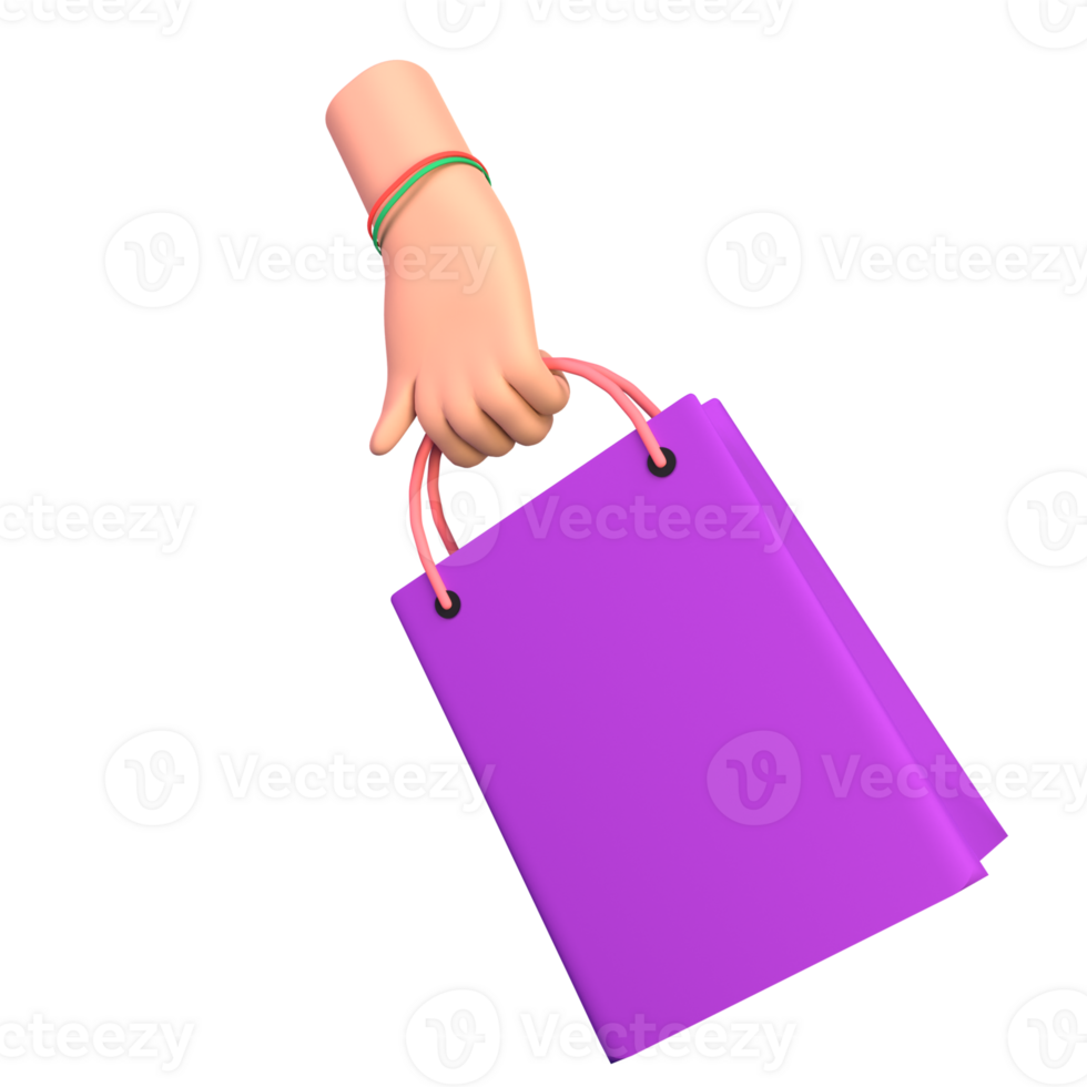 Creative Collection of 3D Paper Bag Icons for Your Designs png