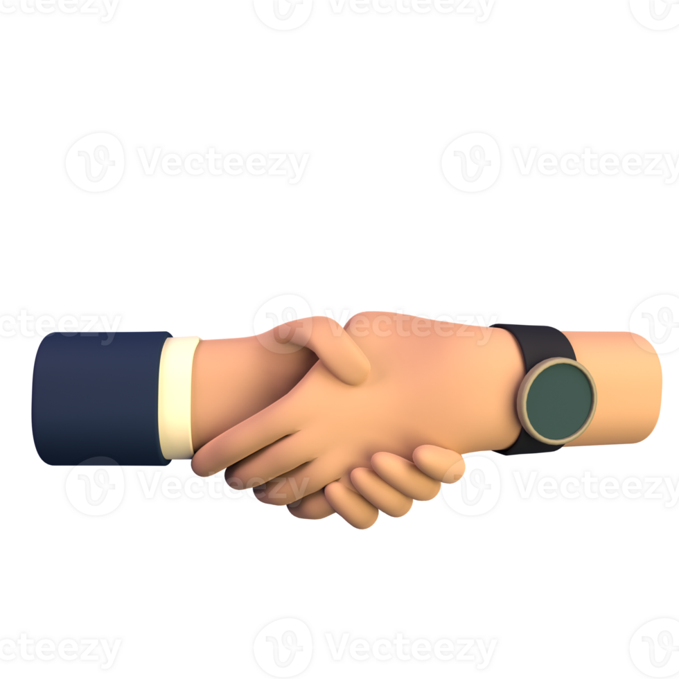 Creative Collection of 3D Shake Hands Icons for Your Designs png