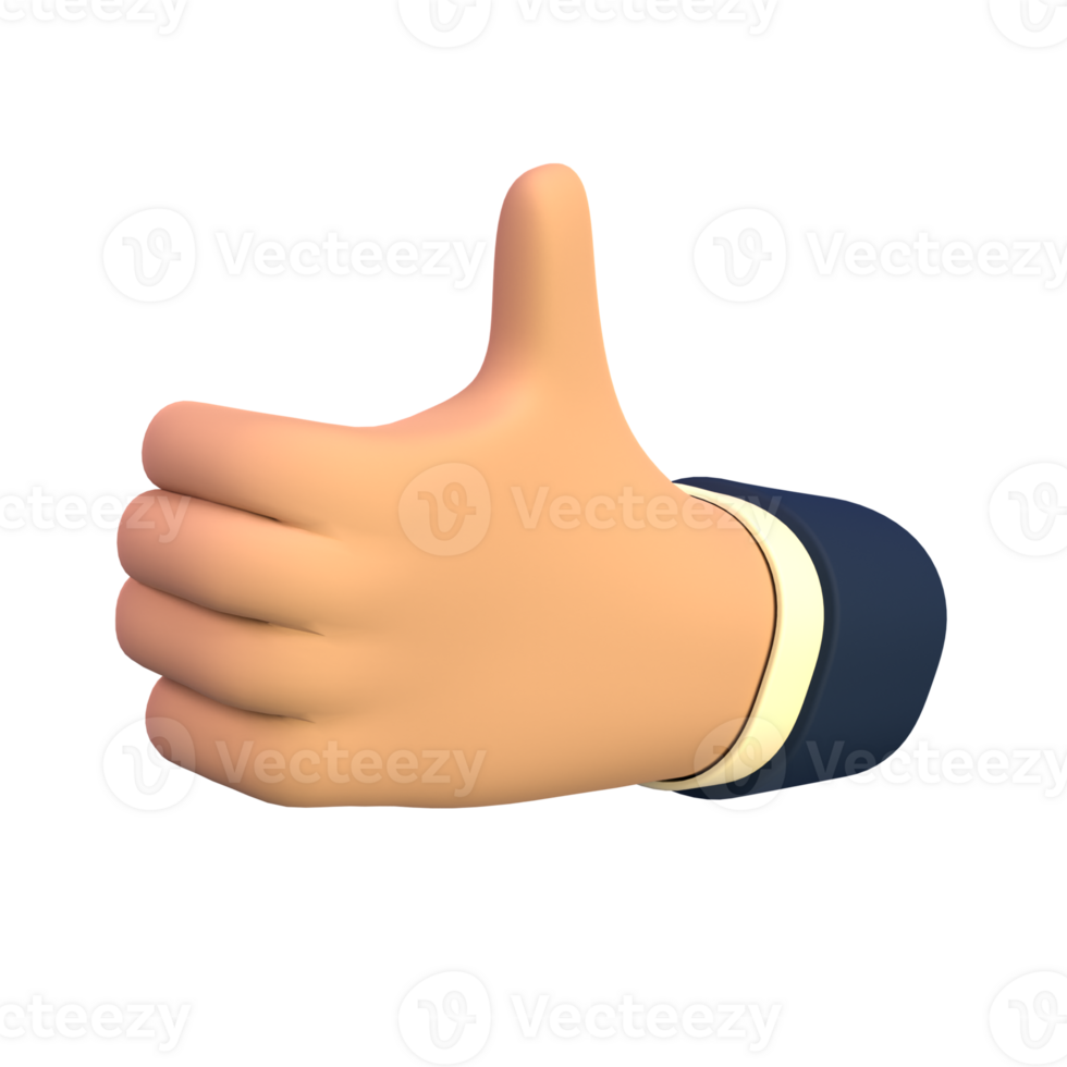 Creative Collection of 3D Good Job Hands Icons for Your Designs png