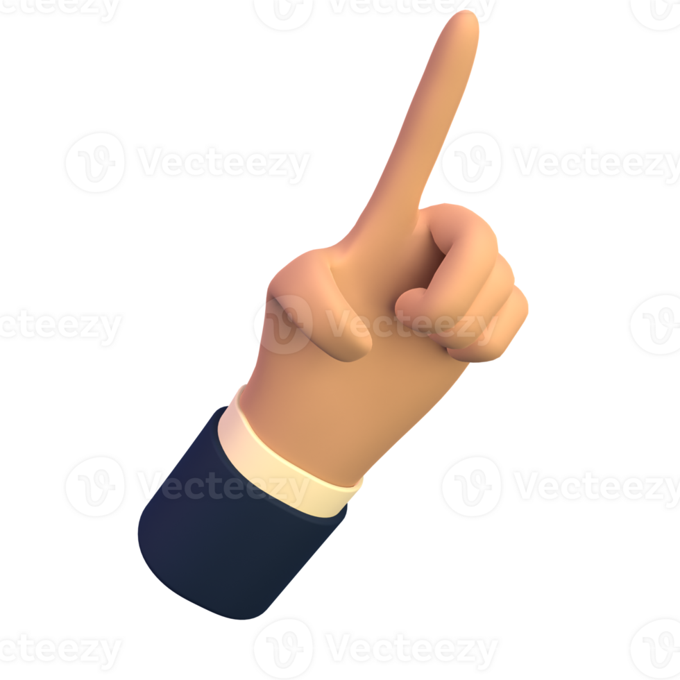 Creative Collection of 3D Pointing Hands FingerIcons for Your Designs png