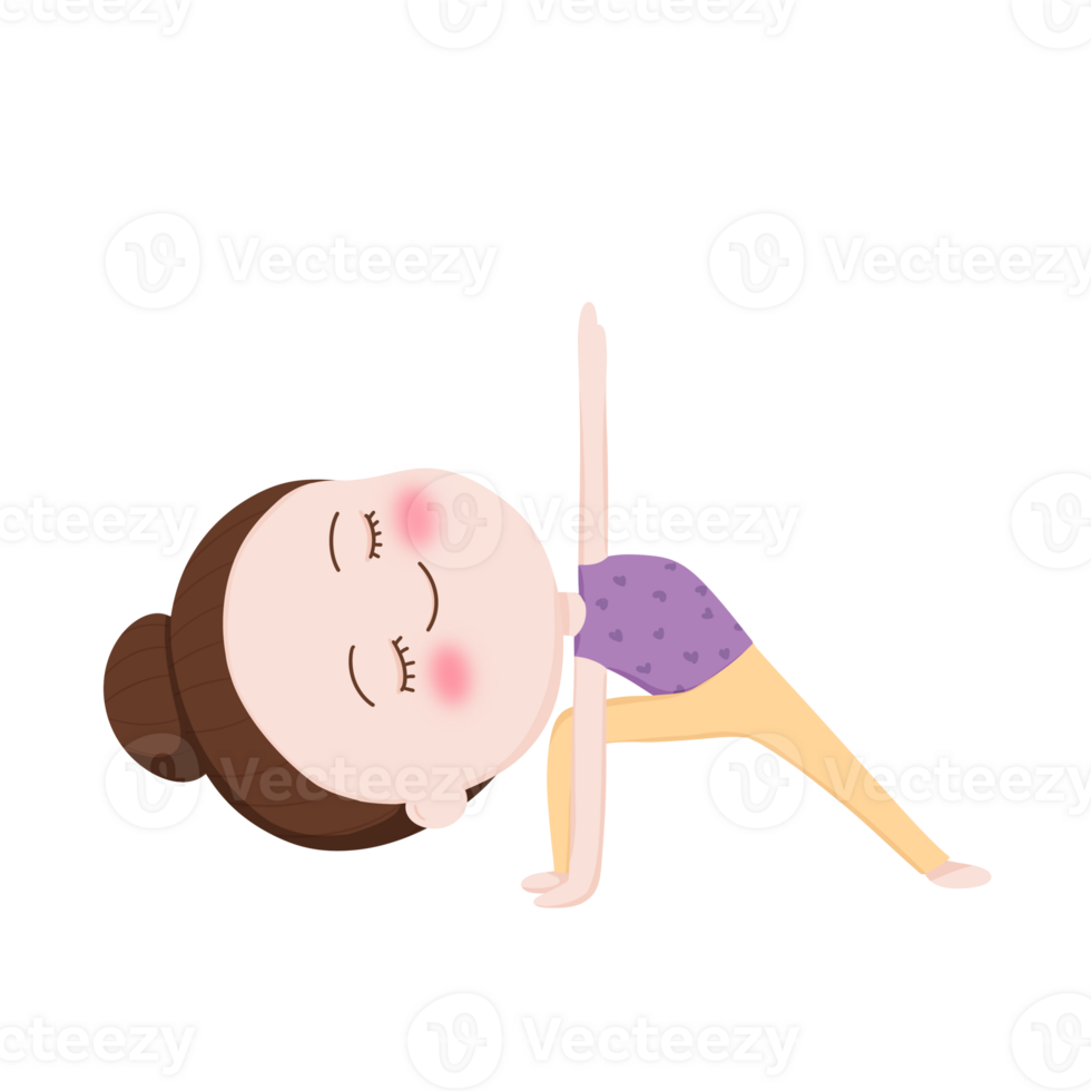 yoga niña linda dibujos animados png