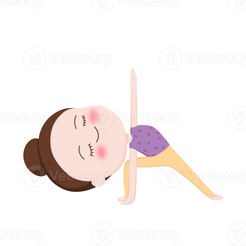 yoga girl cute cartoon png