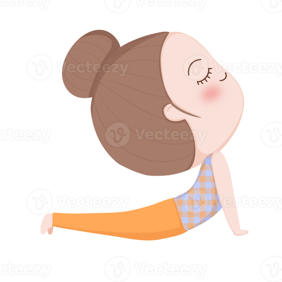 yoga fille mignonne dessin animé png