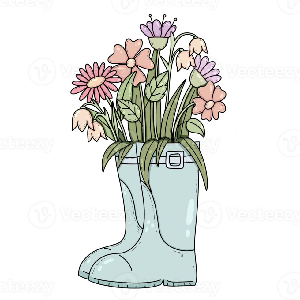 flowers in boots png
