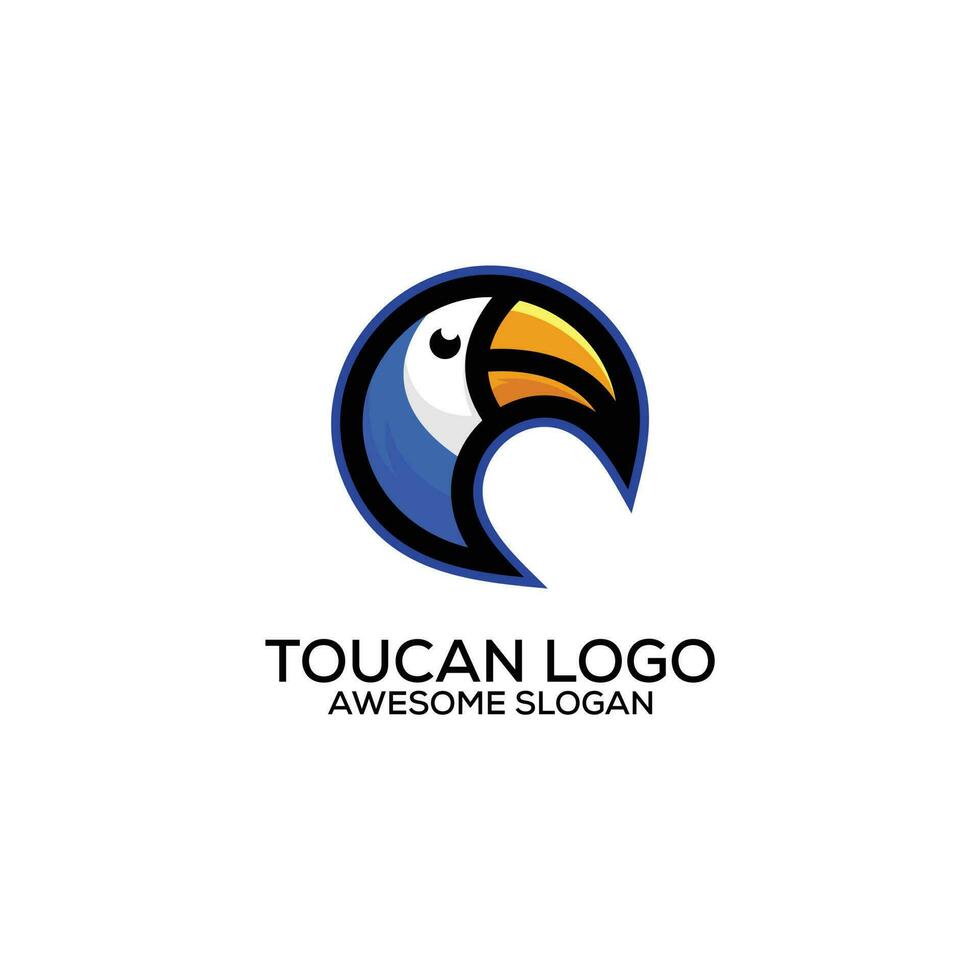 tucán cabeza logo mascota diseño color vector