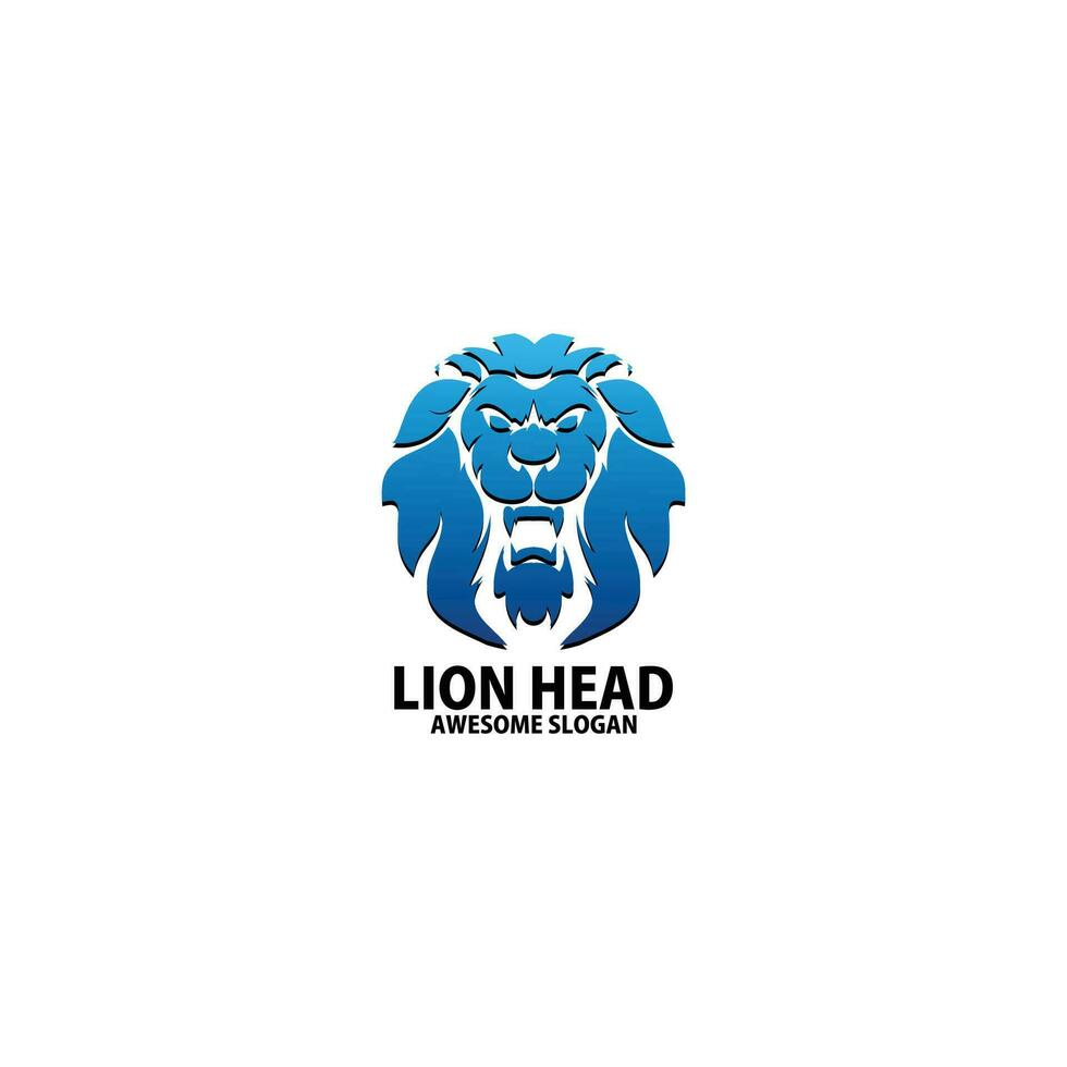 lion head logo design gradient color vector