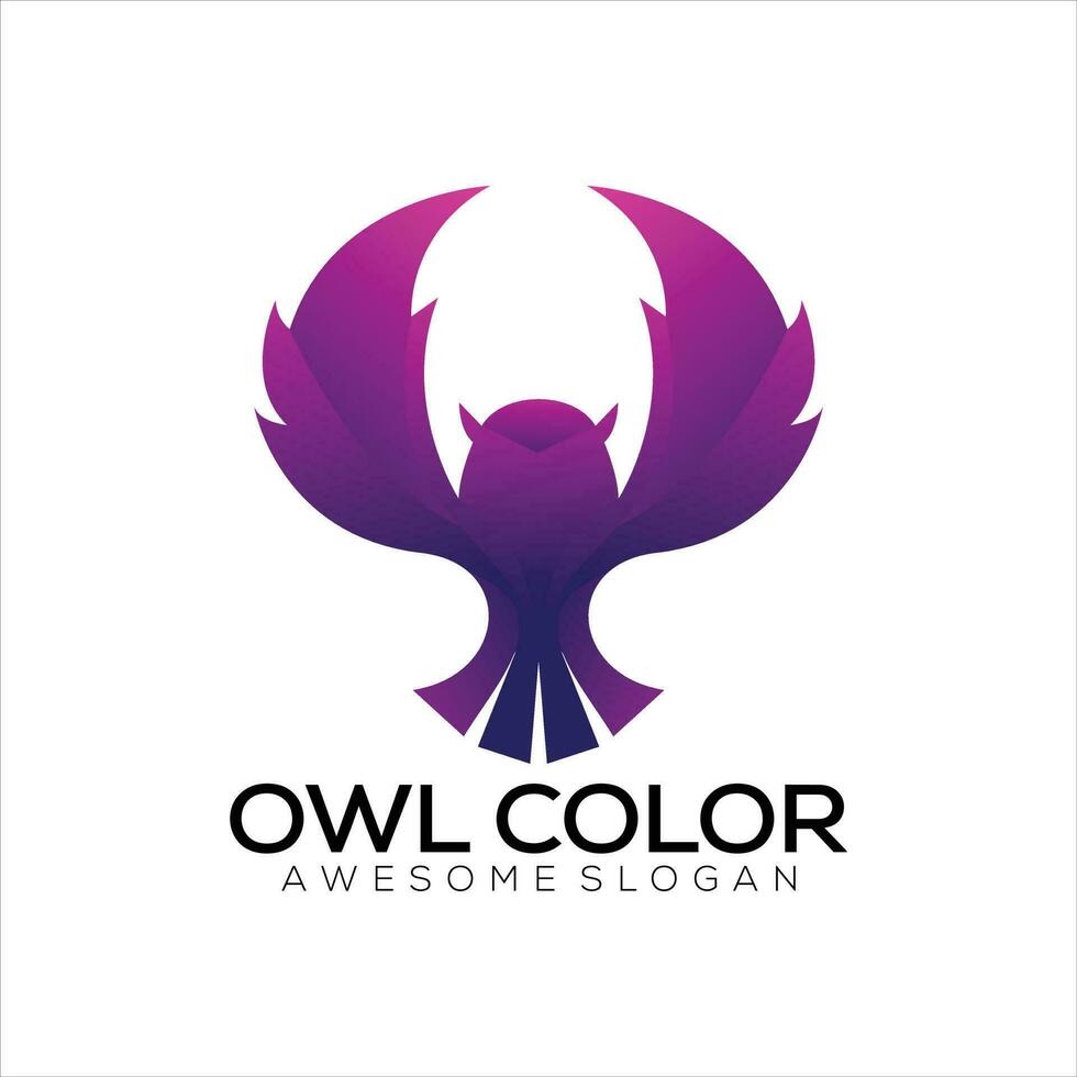 owl logo design gradient colorful vector