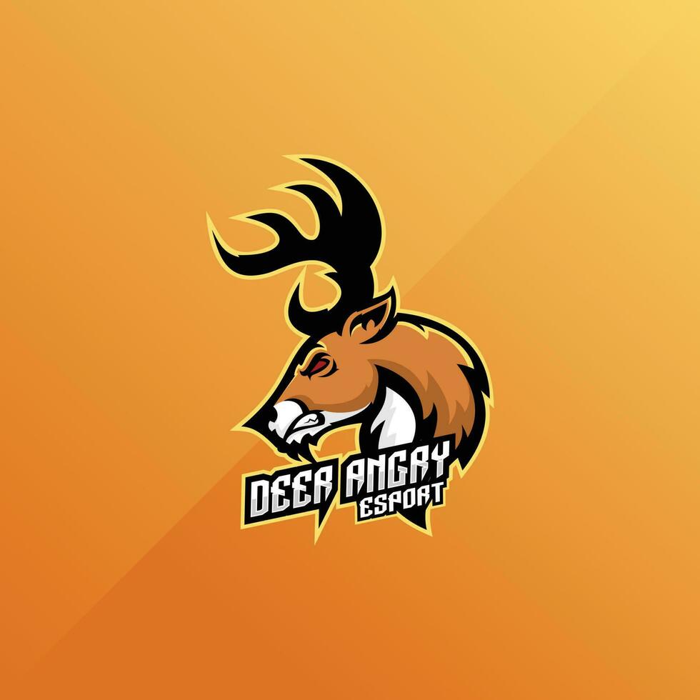 deer angry logo esport team design mascot vector
