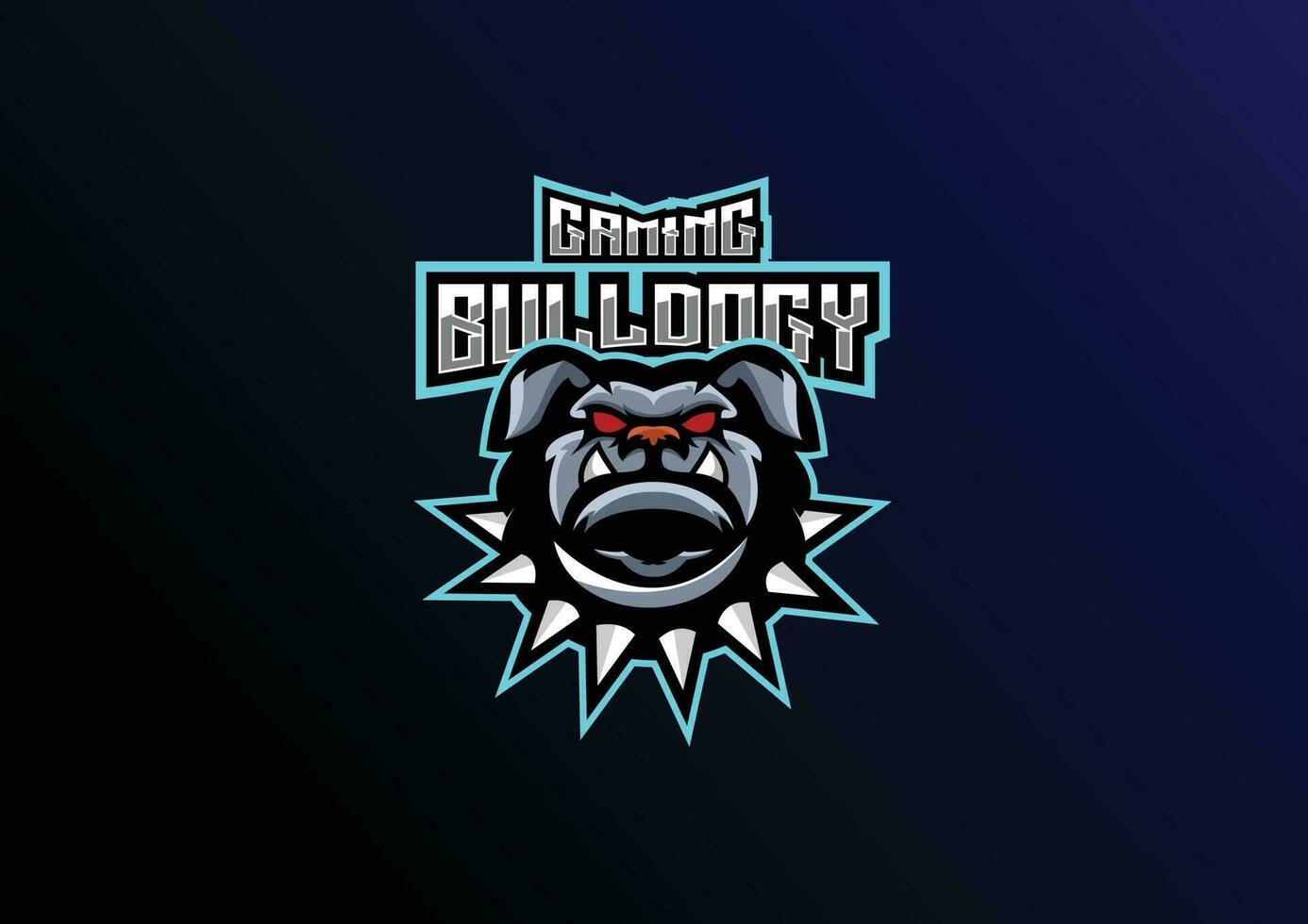 bulldog gaming logo mascot design vector