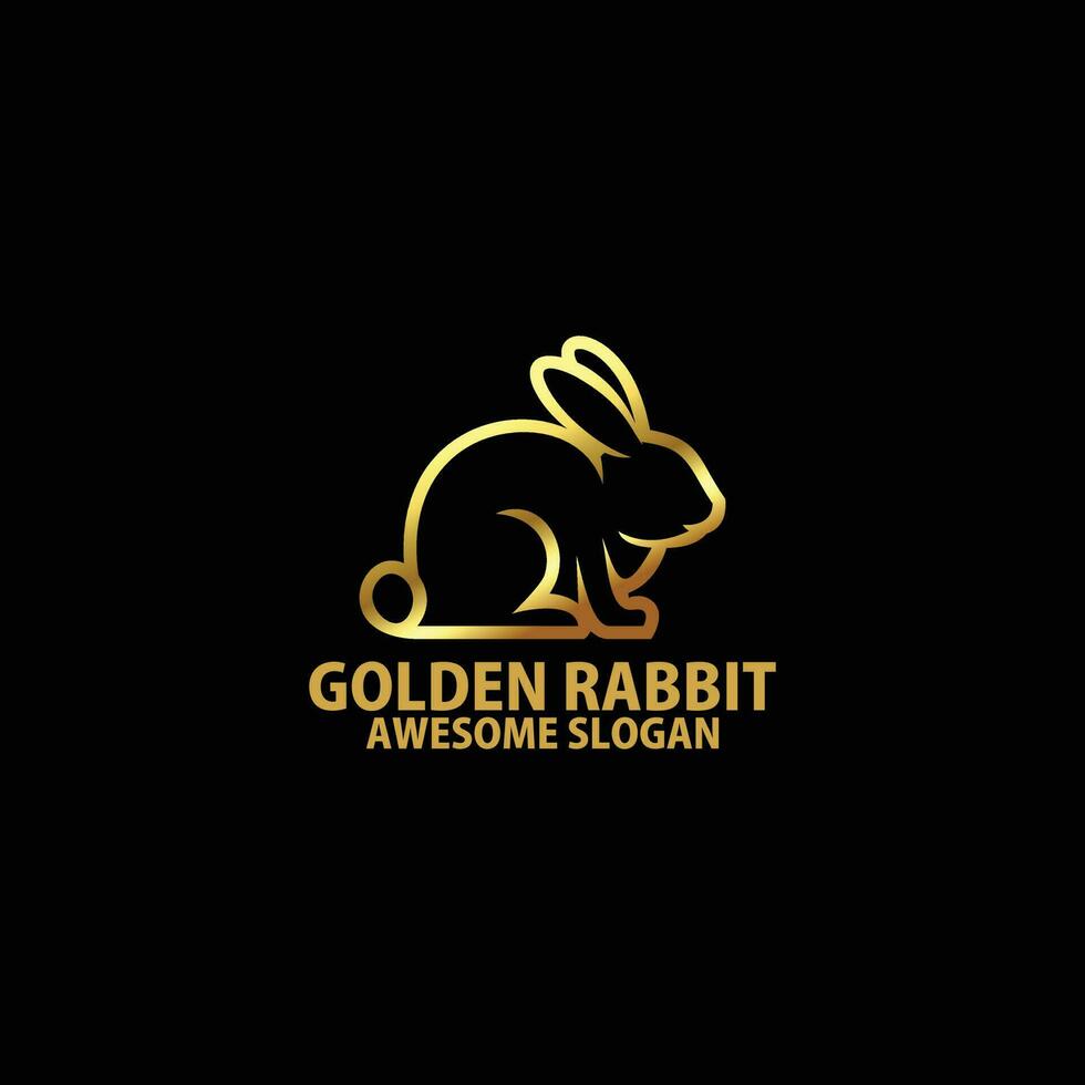 rabbit with luxury logo design line art vector