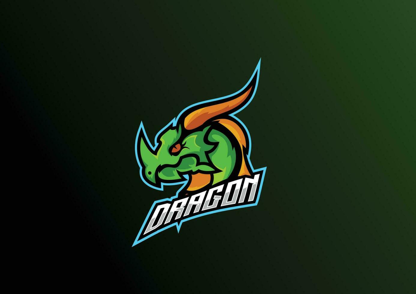 blue dragon logo team esport design mascot vector