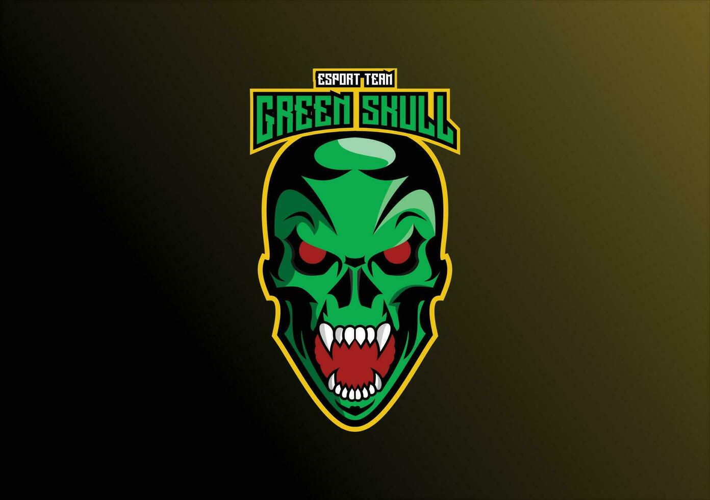 head skull logo mascot design gaming esport vector
