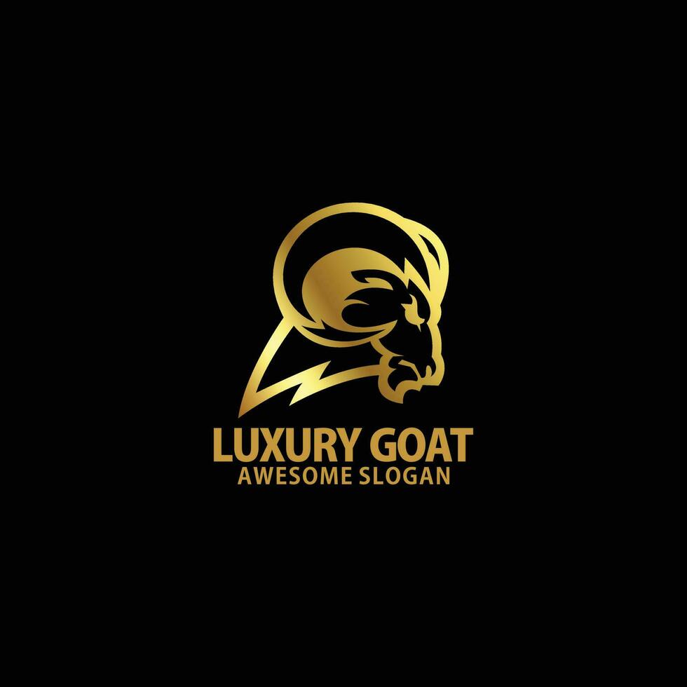 goat head with  luxury logo design gradient color vector