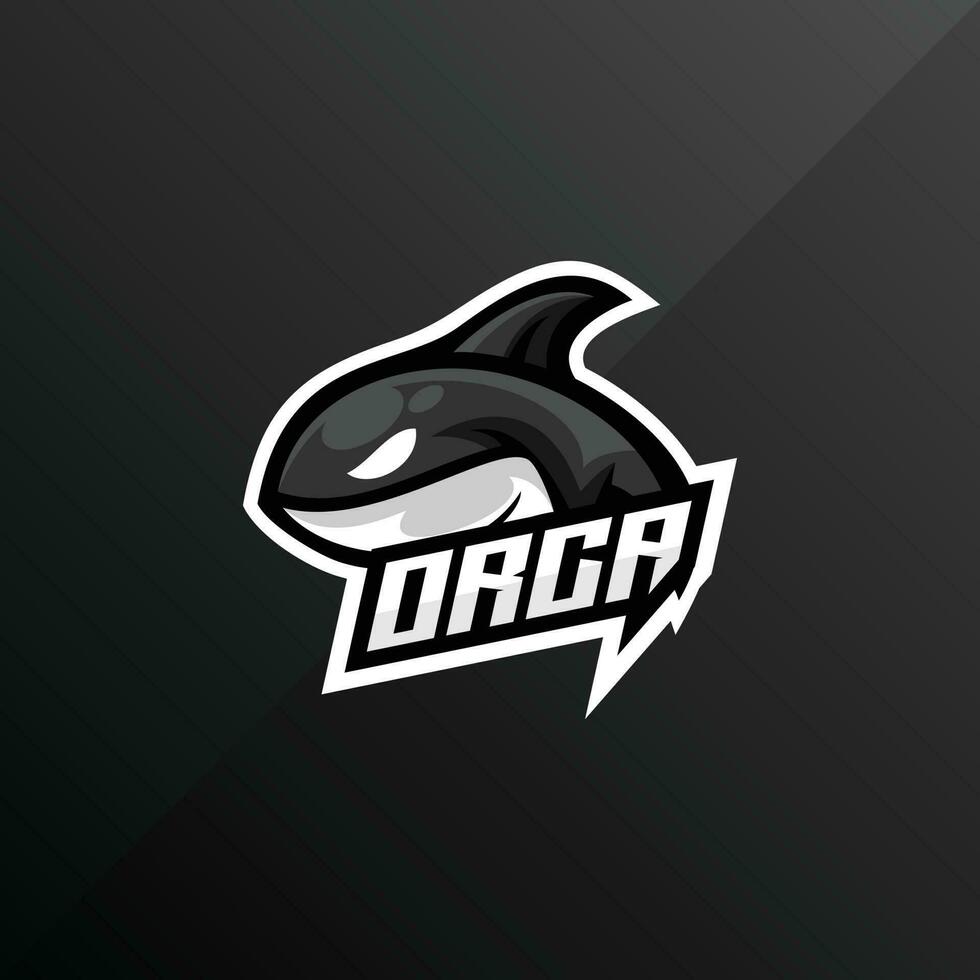 orca logo diseño juego de azar deporte diseño vector