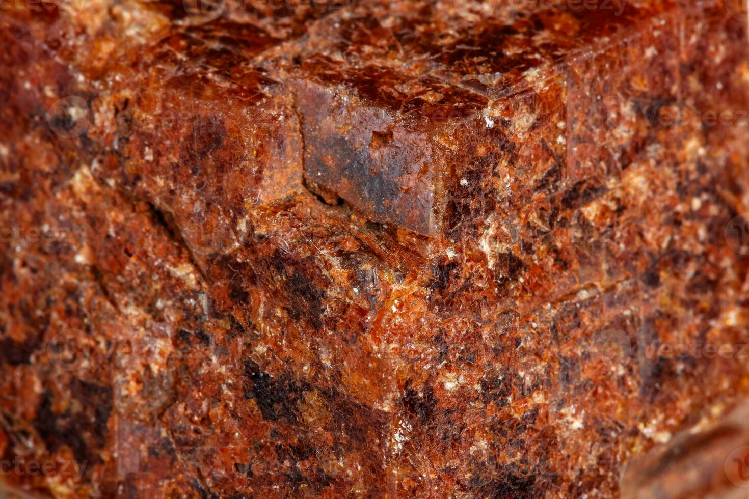 Macro mineral stone Garnet on a white background photo