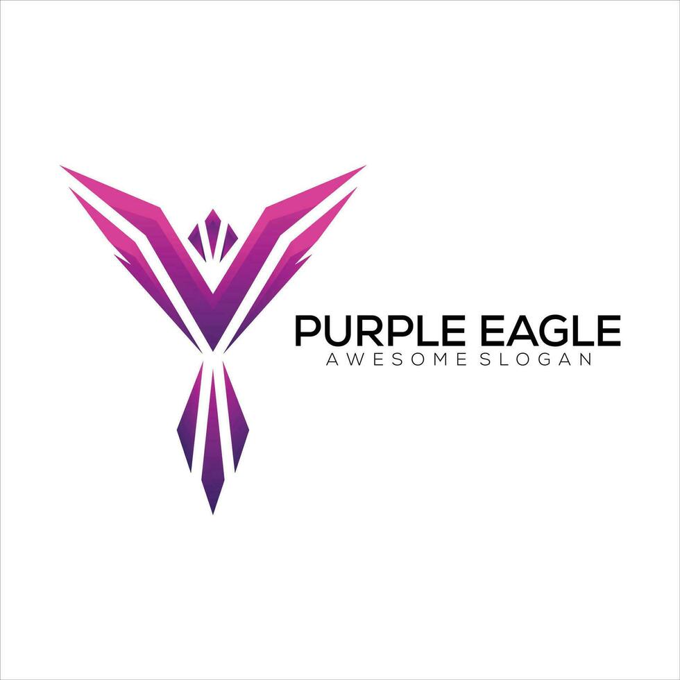 letter v with eagle logo gradient colorful vector