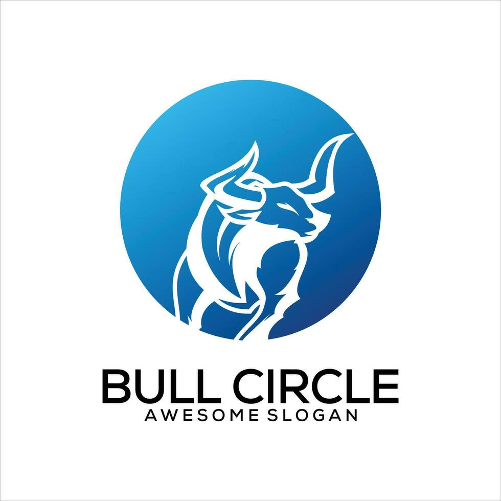 bull circle logo design gradient colorful vector