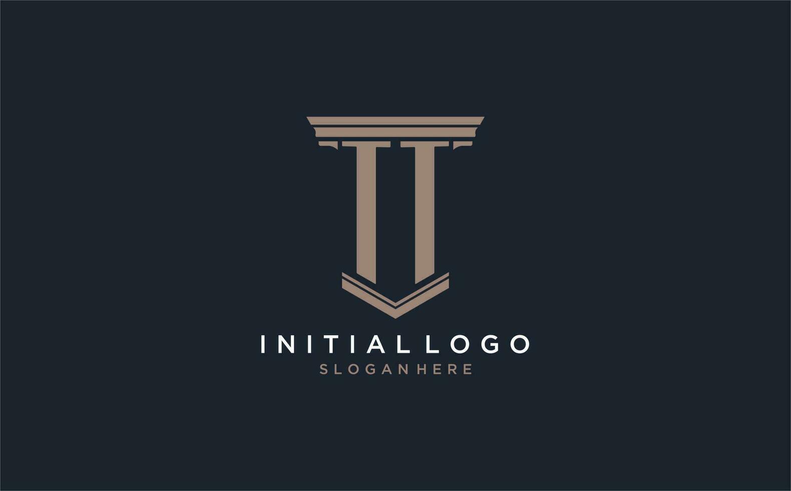 TT initial logo with pillar style, luxury law firm logo design ideas vector