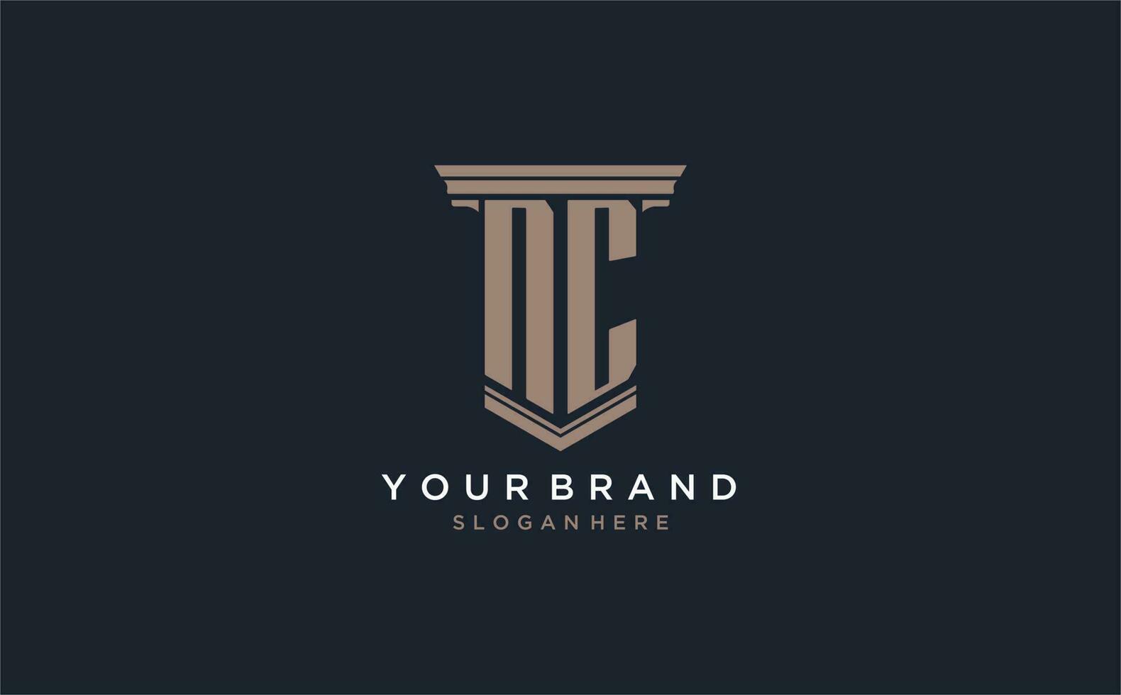 NC initial logo with pillar style, luxury law firm logo design ideas vector