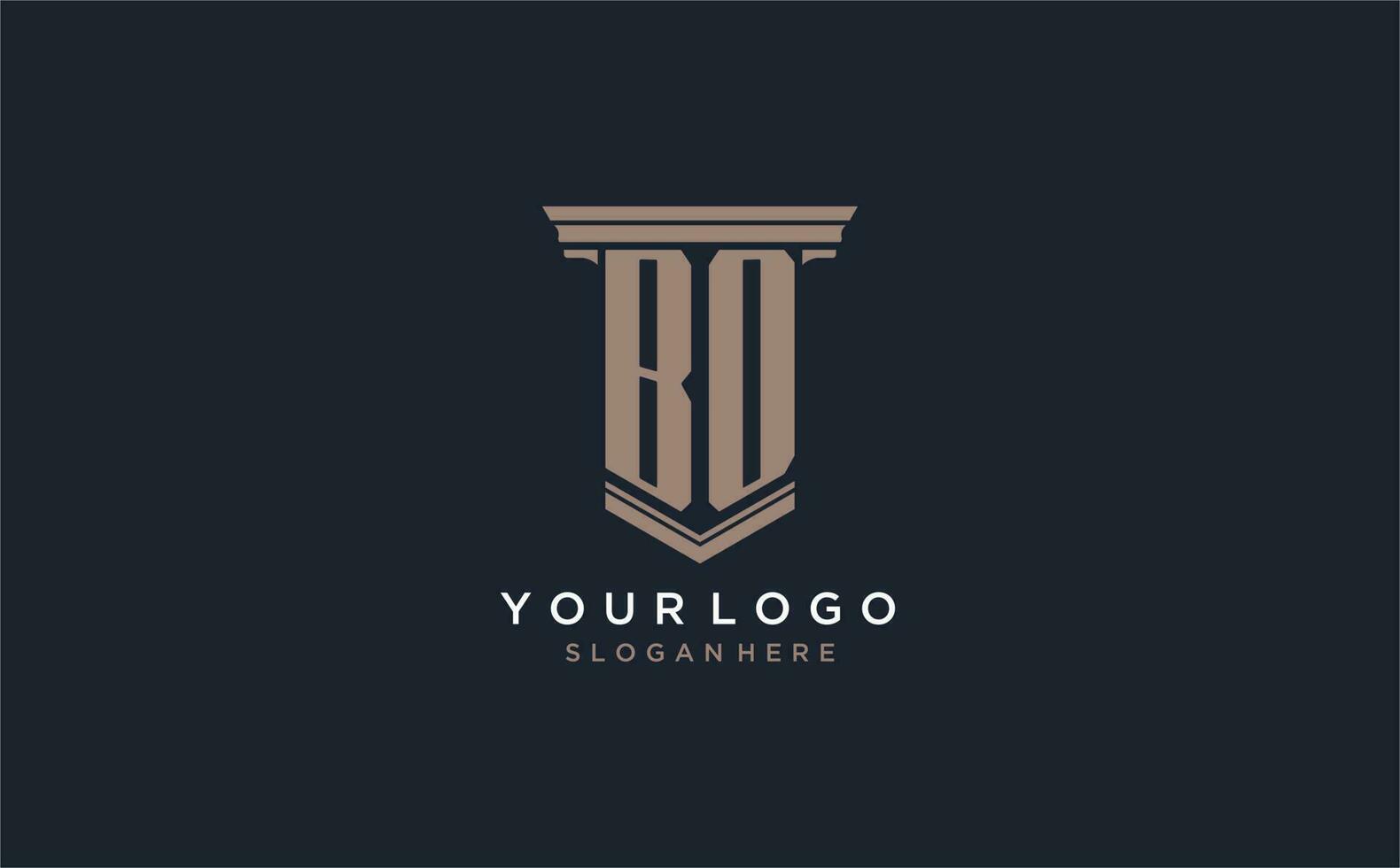 BO initial logo with pillar style, luxury law firm logo design ideas vector