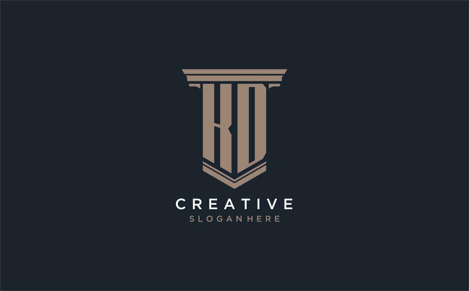 KD initial logo with pillar style, luxury law firm logo design ideas vector