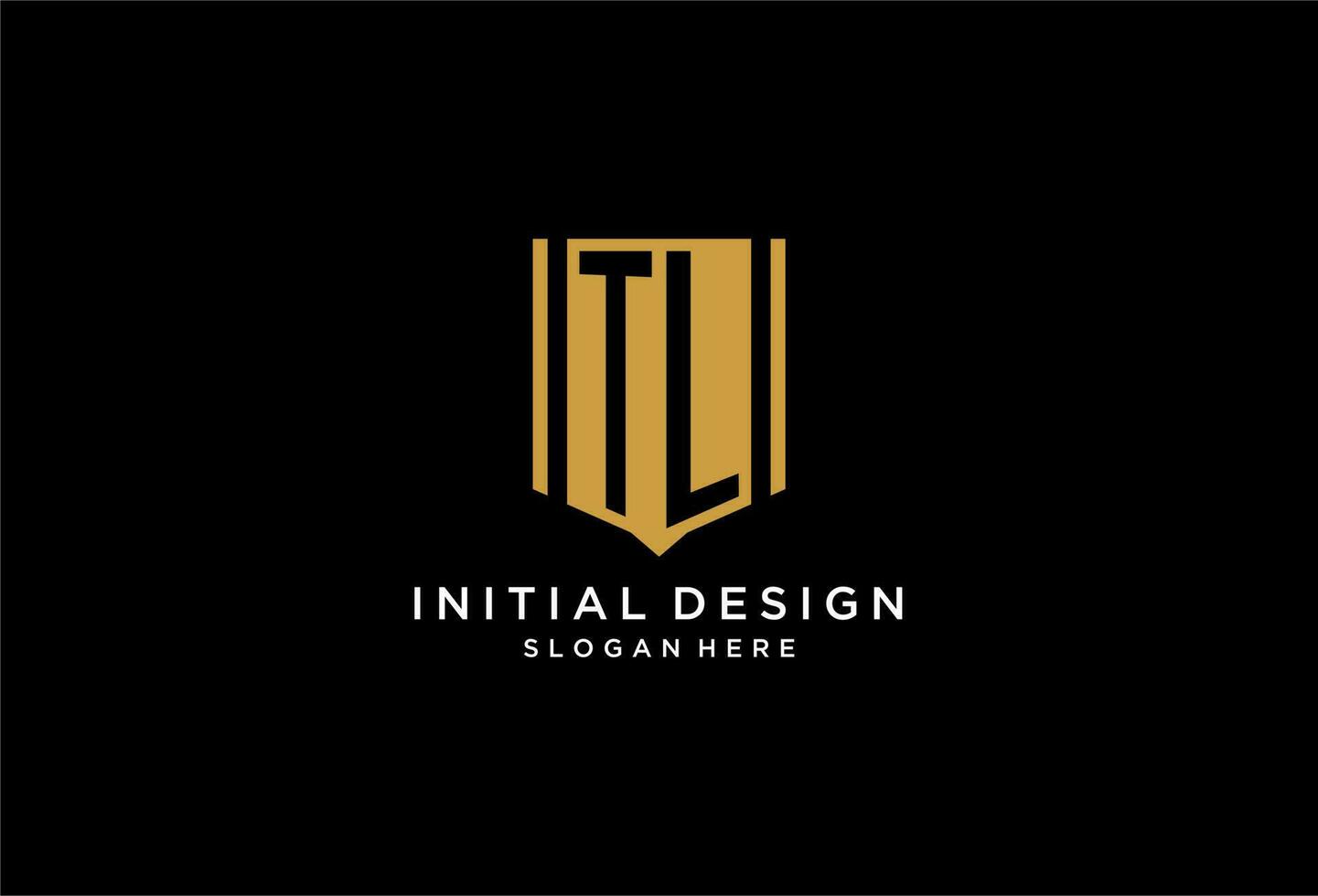 TL monogram logo with geometric shield icon design vector
