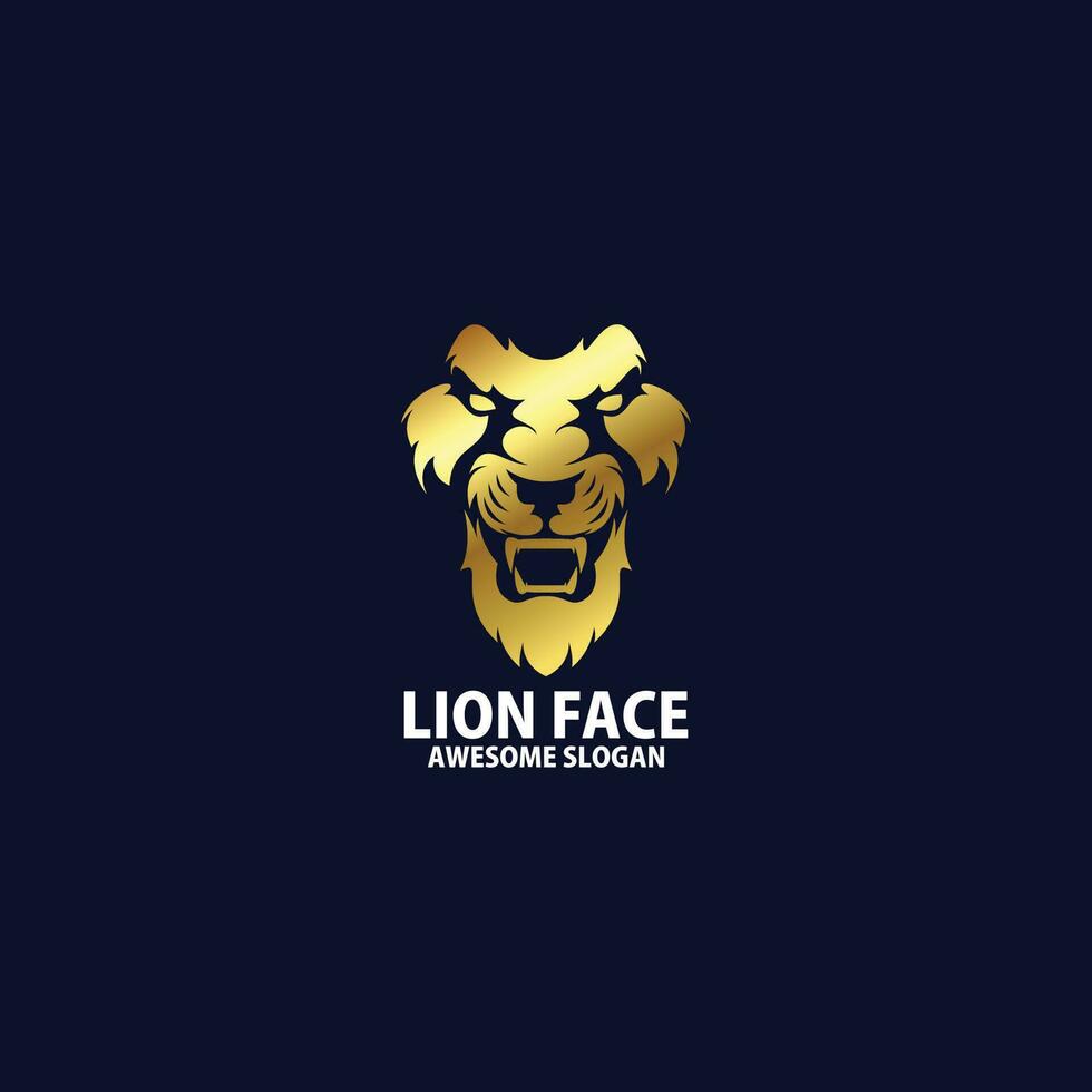 lion face with luxury color logo design vector