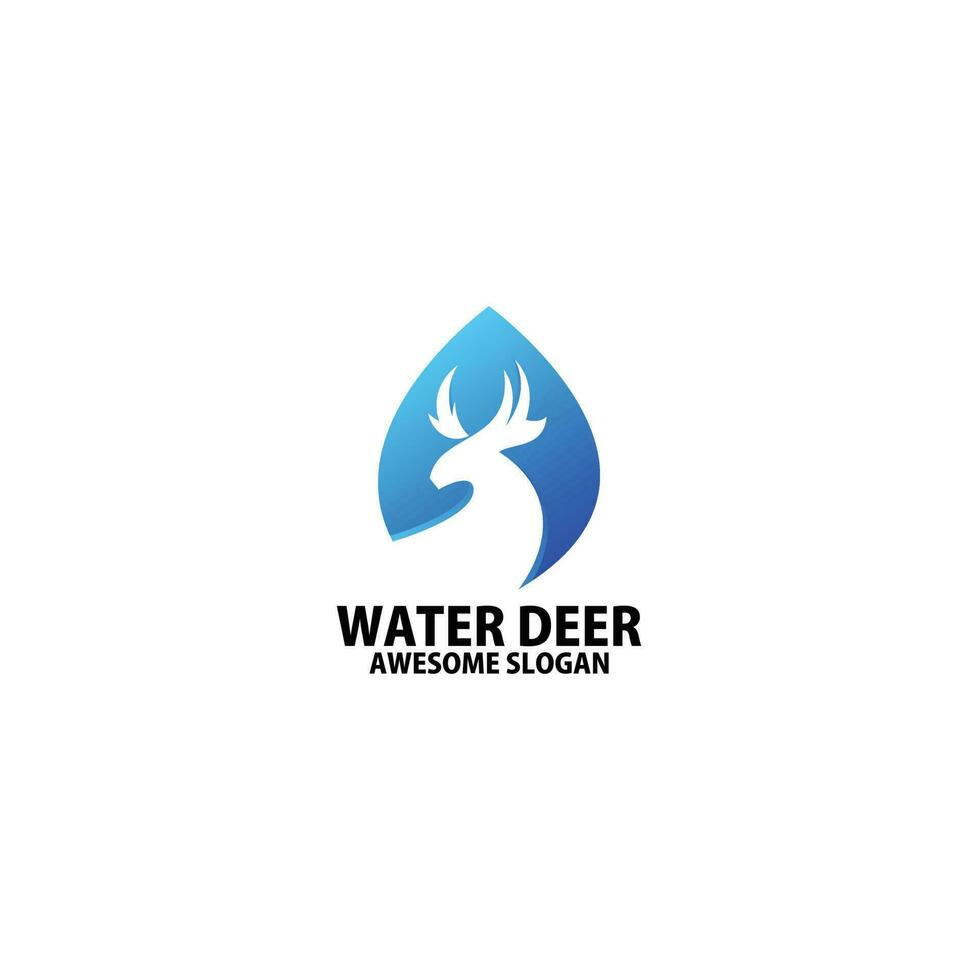 water drop with deer logo colorful vector