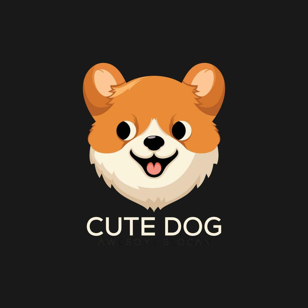 cute dog logo design colorful vector