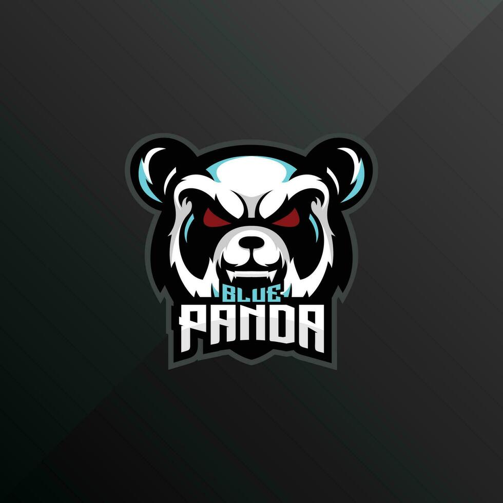 panda angry logo design esport team vector