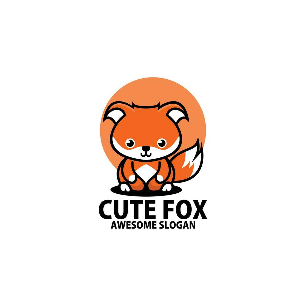 cute fox logo design colorful mascot vector