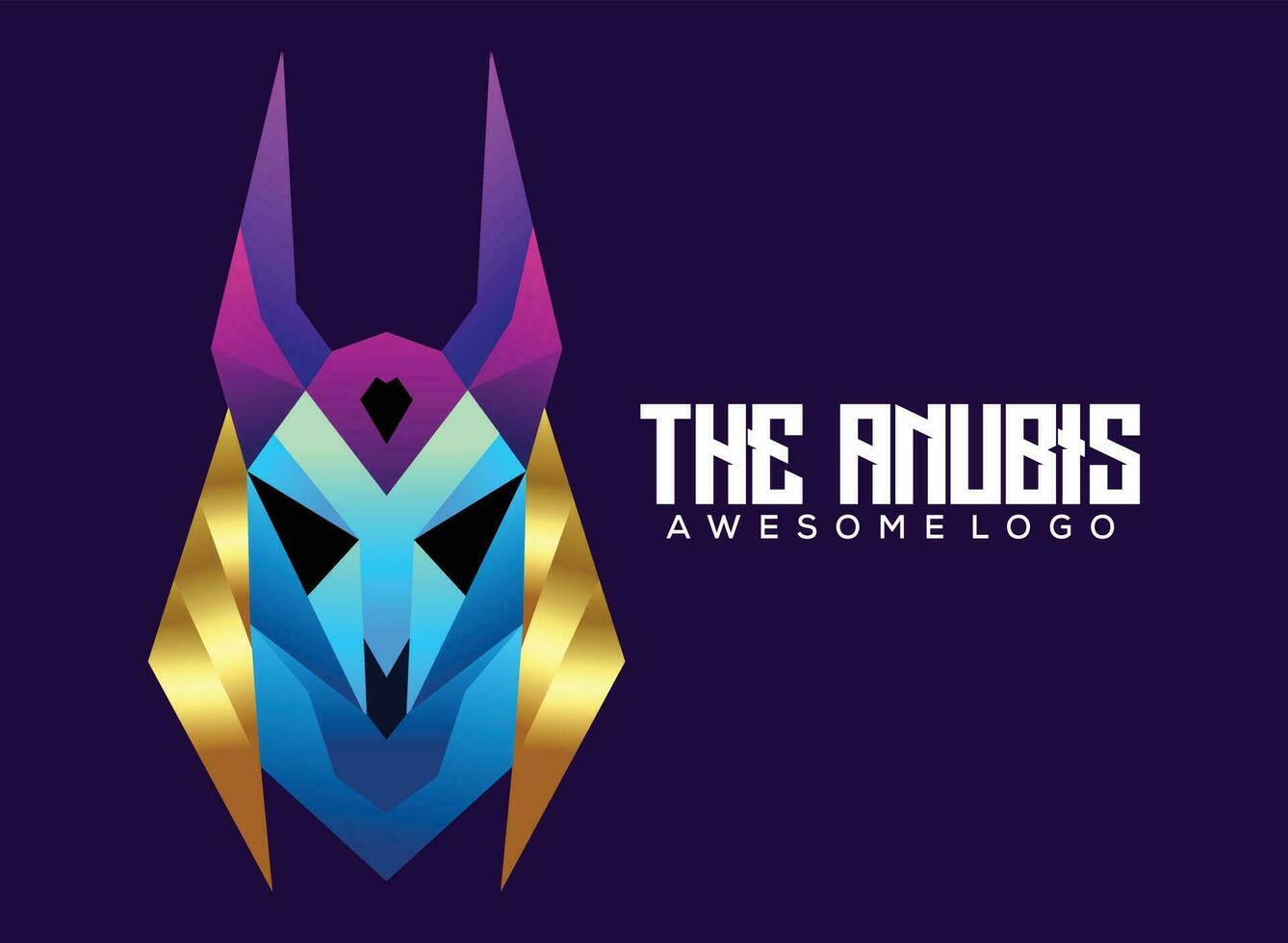 anubis logo design gradient colorful vector