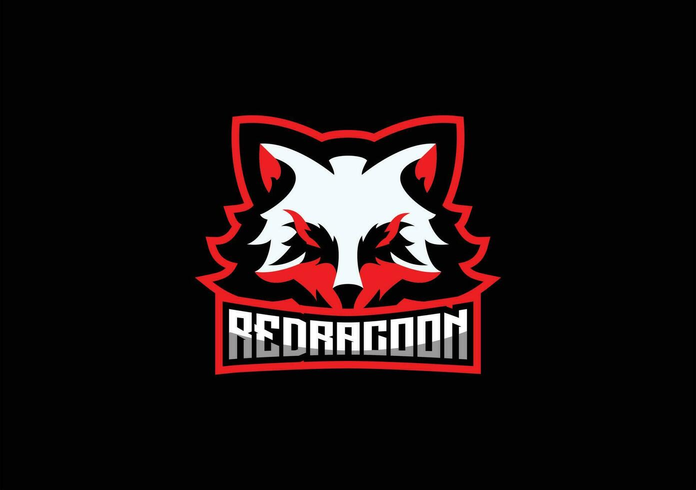 red racoon esport logo mascot design vector