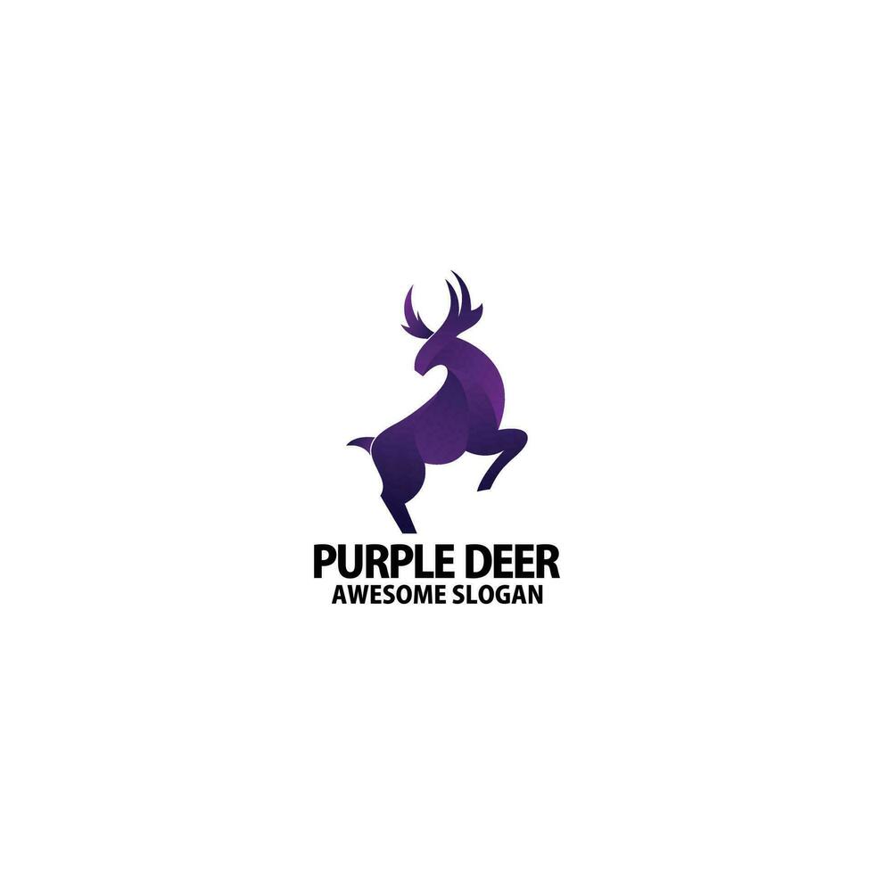 purple deer logo design gradient colorful vector
