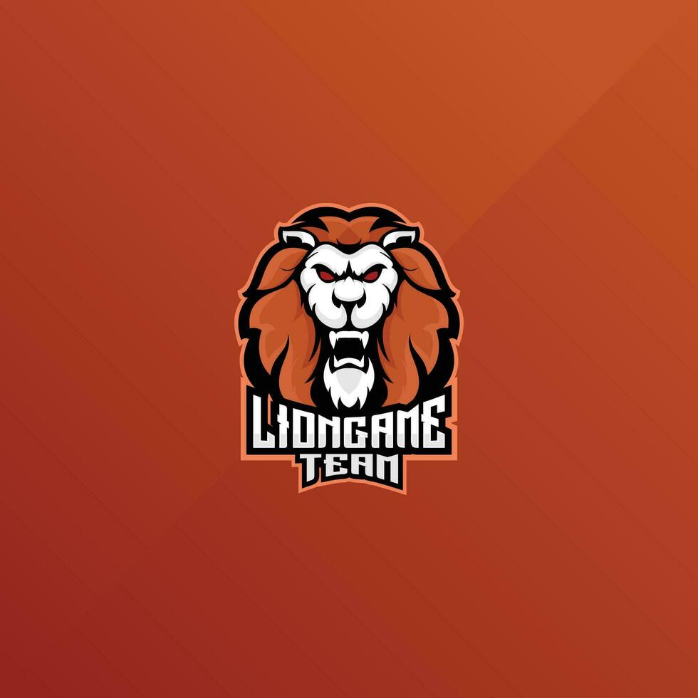 lion angry logo design esport team vector