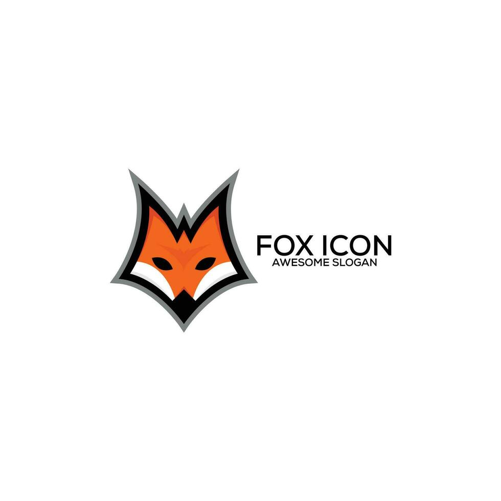 fox logo design mascot icon vector