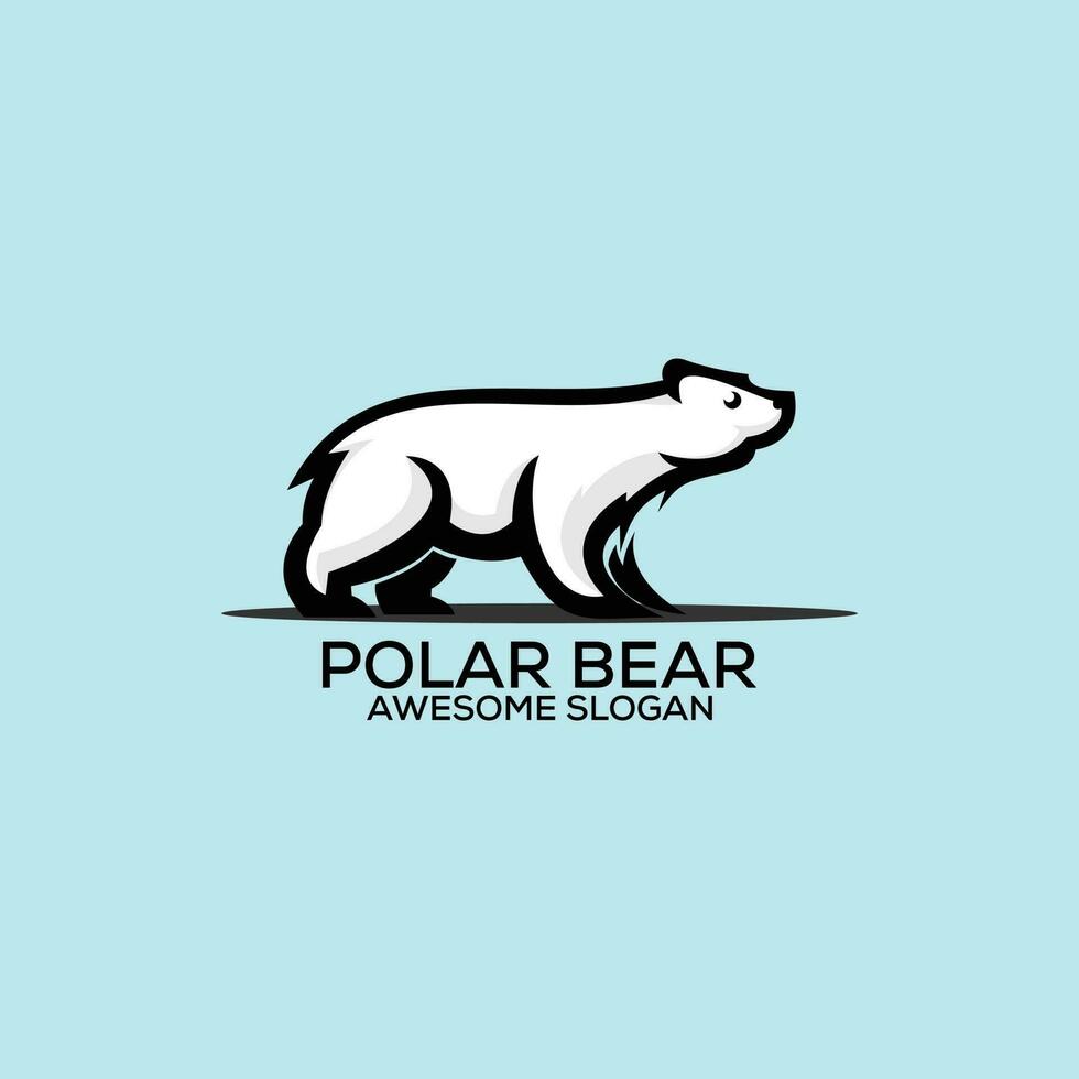polar oso logo diseño mascota color vector
