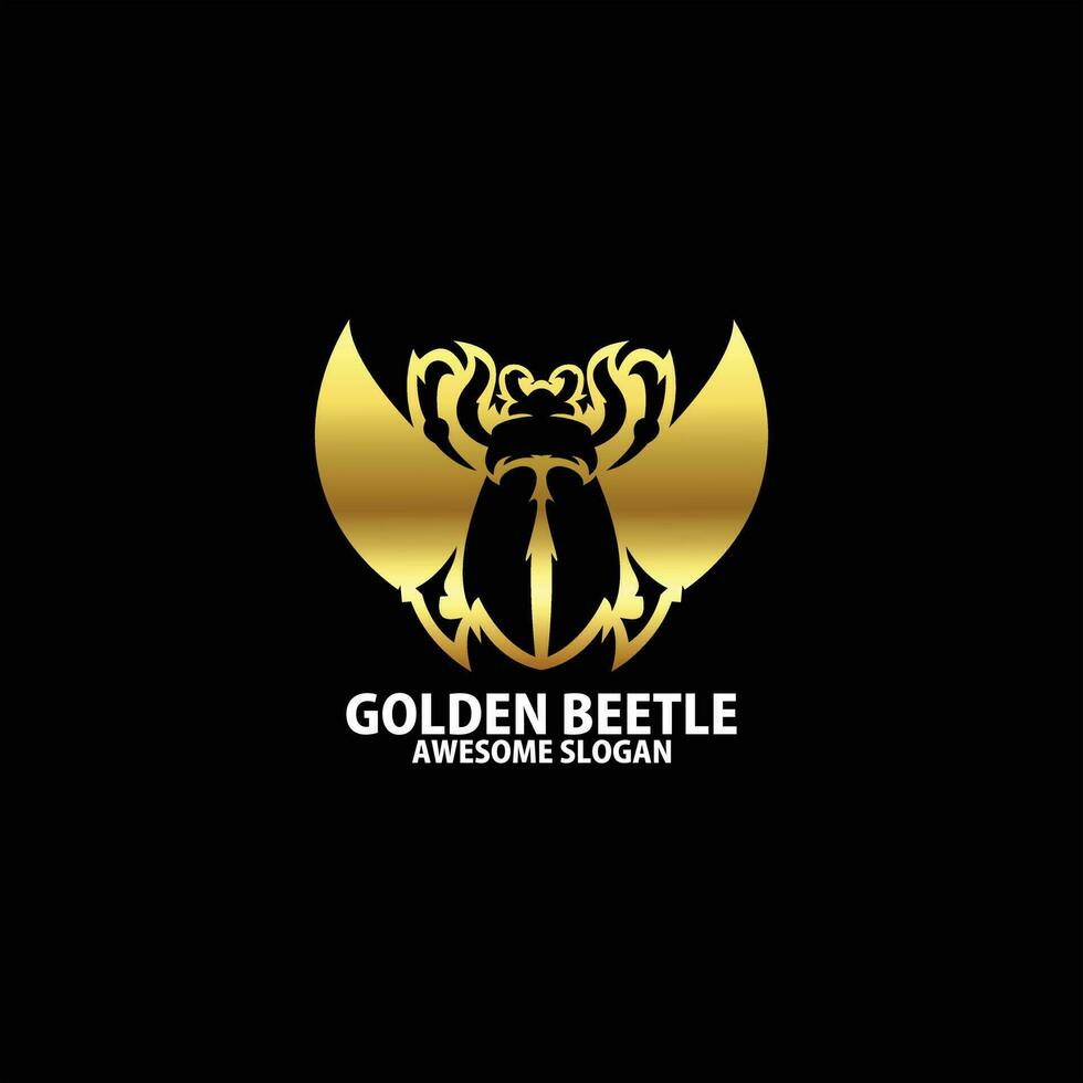 golden beetle design logo gradient color vector