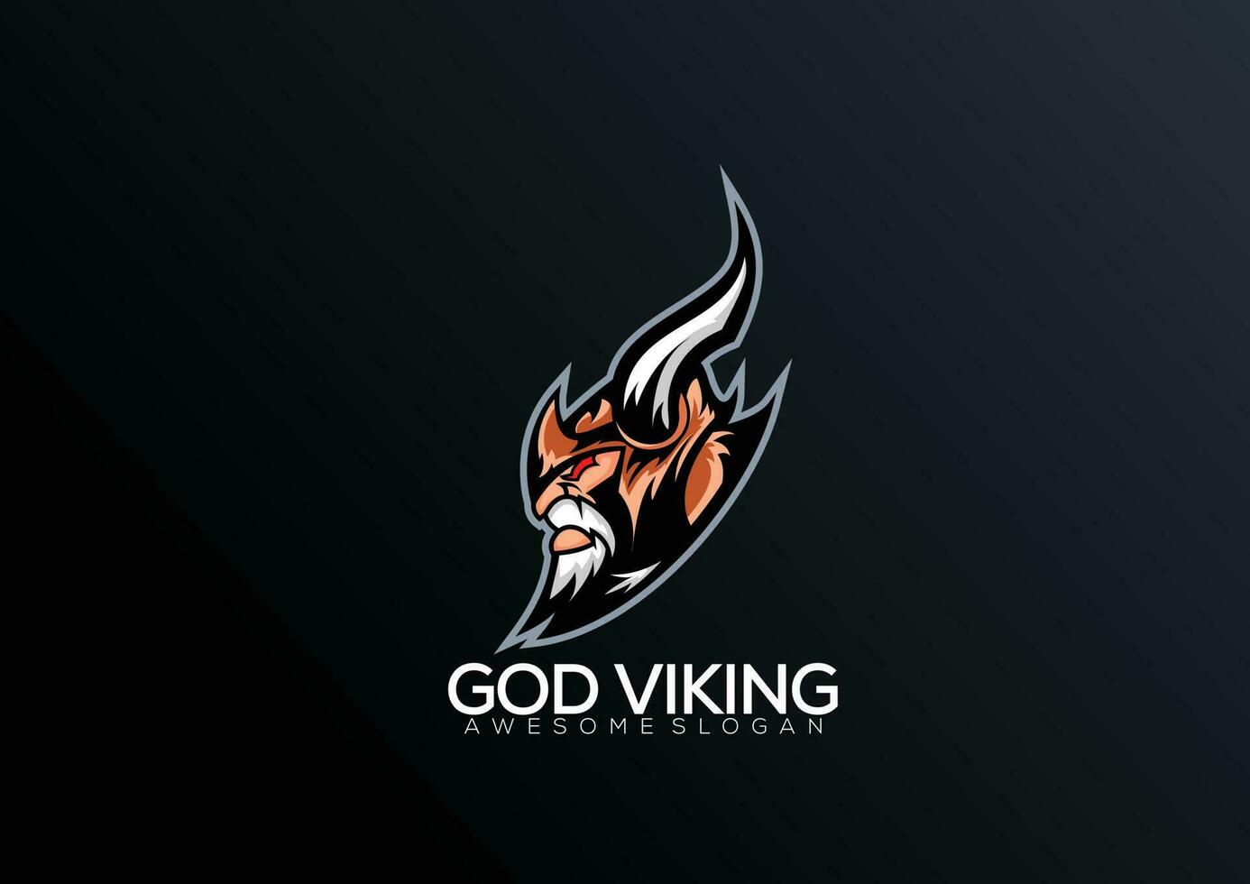 Dios vikingo logo deporte juego de azar diseño mascota vector