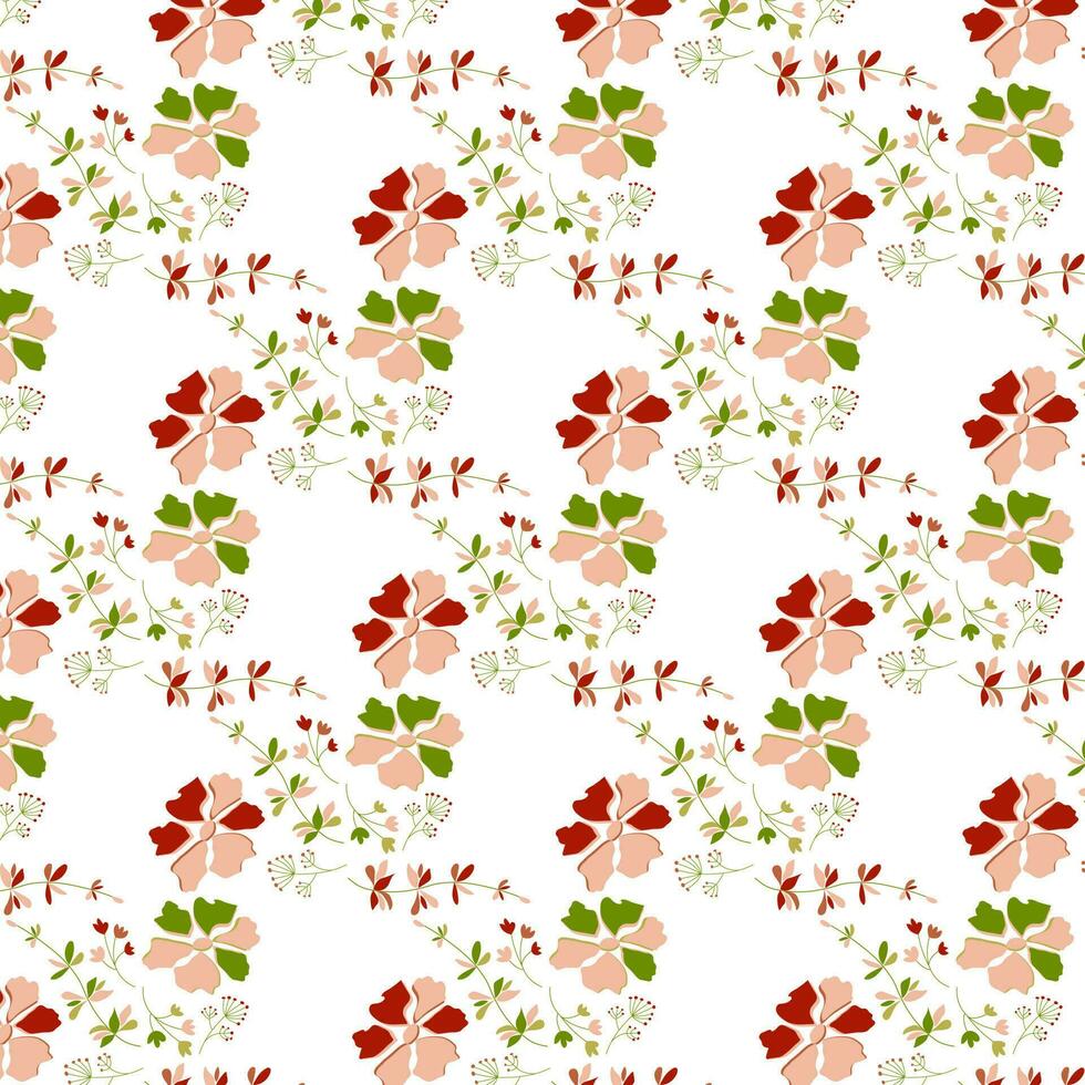 Spring nice floral pattern, on transparent background, for textile, fabrics, wrapping paper, background vector