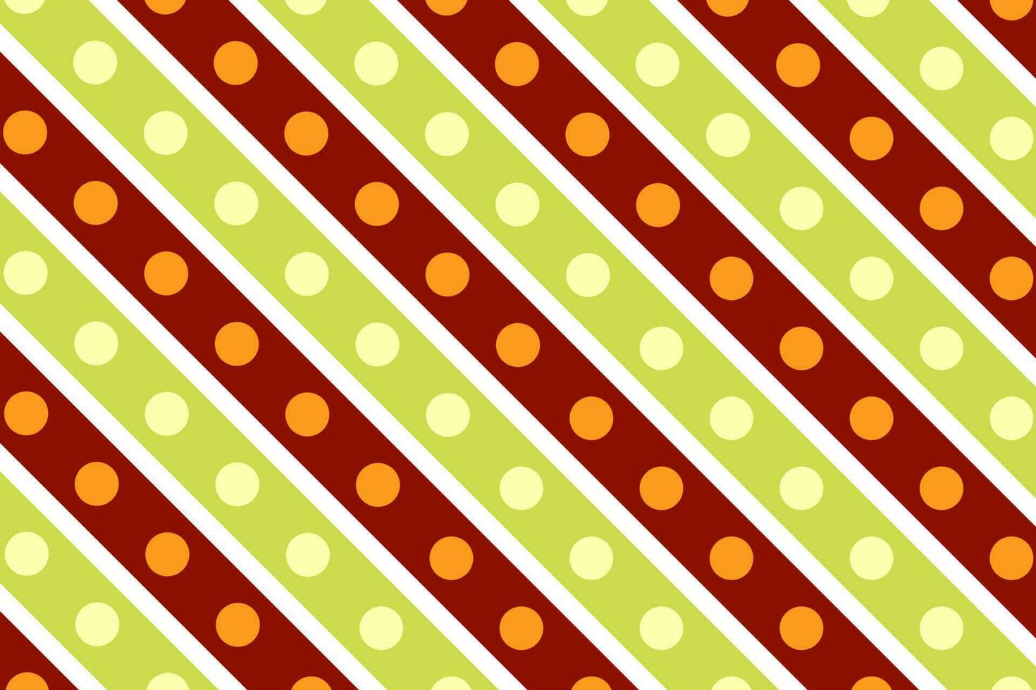 Green and brown polka dot, gingham and diagonal stripes pattern vector